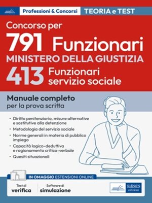 cover image of Concorso 413 Funzionari Servizio sociale Ministero Giustizia